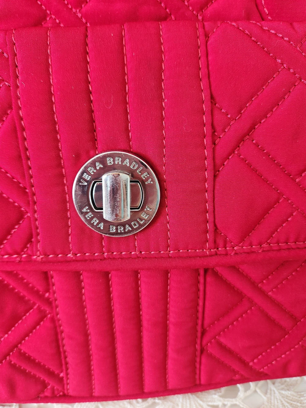 Vera Bradley Red Quilted Shoulder Bag - Women's Handbag